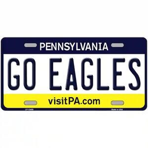 NFL Philadelphia Go Eagles License Plate Metal Auto Sign  PA New Retro Football